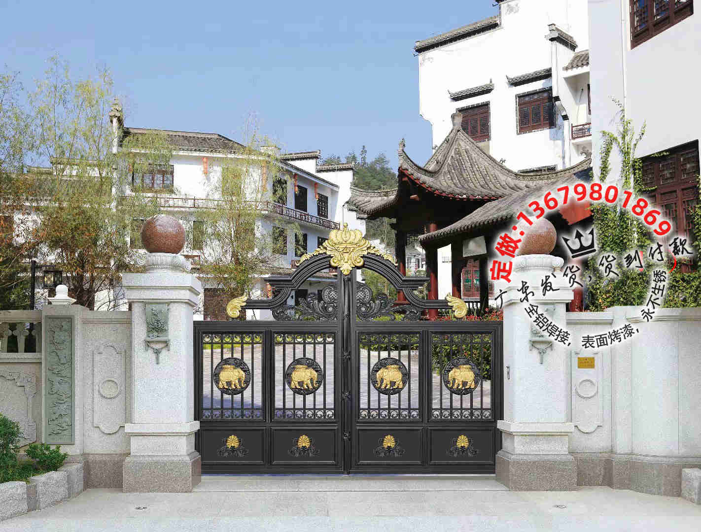 门业图片-防盗门庭院大门佛山定制大门大气美观4006图片